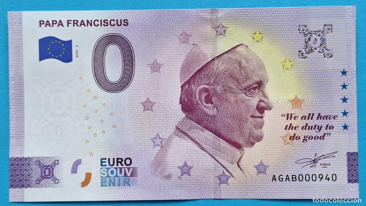 Billetes extranjeros: BILLETE 0 Euro Souvenir Argentina: AGAB 2025-2 PAPA FRANCISCUS