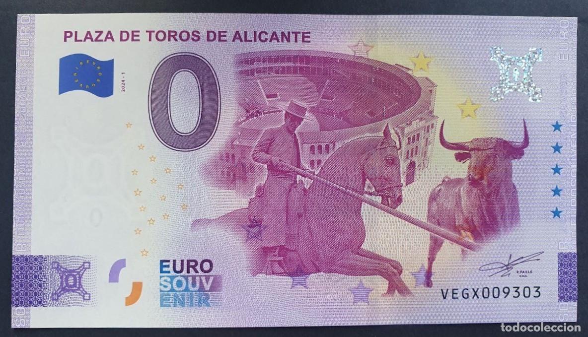 Billetes extranjeros: BILLETE 0 Euro Souvenir Espa&ntilde;a: VEGX 2024-1 PLAZA DE TOROS DE ALICANTE