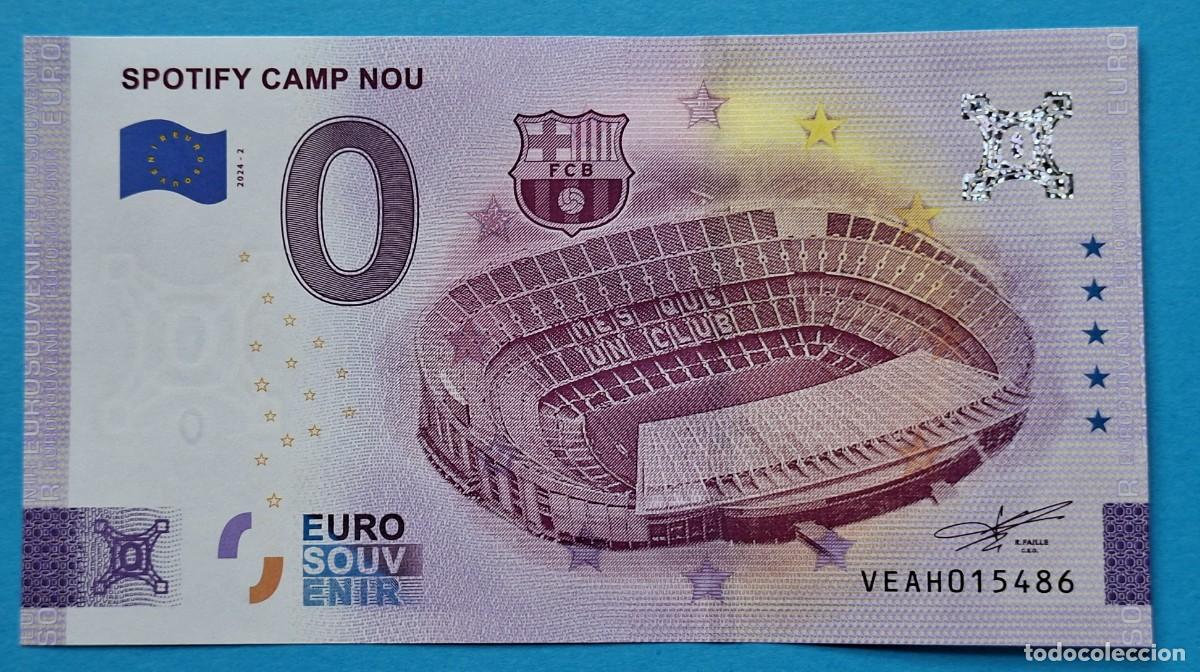 Billetes extranjeros: BILLETE 0 Euro Souvenir Espa&ntilde;a: VEAH 2024-2 SPOTIFY CAMP NOU