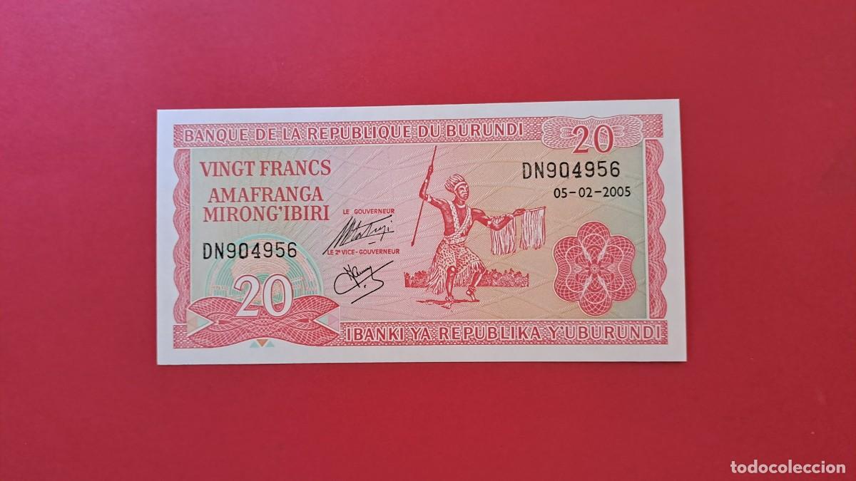Internationale Banknoten: BURUNDI - 2.005 - 20 FRANCOS - SIN CIRCULAR