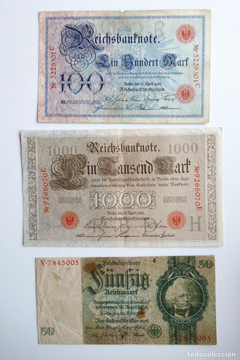 Billetes extranjeros: ALEMANIA. LOTE 3 BILLETES A&Ntilde;OS 1903, 1910 Y 1933. VER DESCRIPCI&Oacute;N