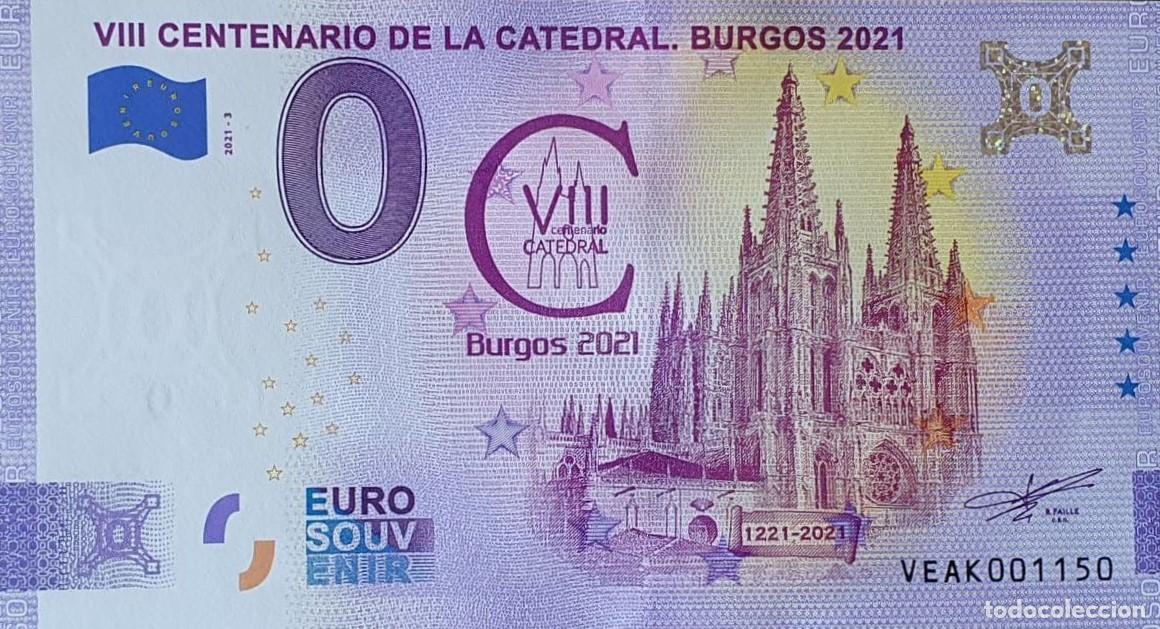 Billetes extranjeros: BILLETE 0 Euro Souvenir Espa&ntilde;a: VEAK 2021-3 VIII CENTENARIO DE LA CATEDRAL. BURGOS 2021