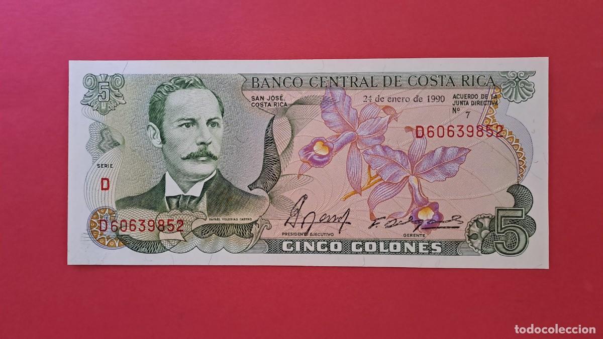Billets internationaux: COSTA RICA - 1.990 - 5 COLONES - SIN CIRCULAR
