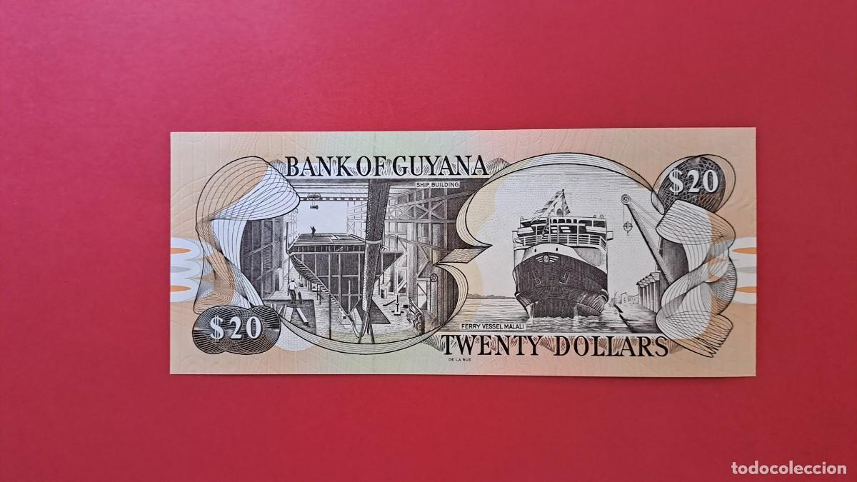 Billetes extranjeros: GUYANA - 20 D&Oacute;LARES - SIN CIRCULAR - Foto 2
