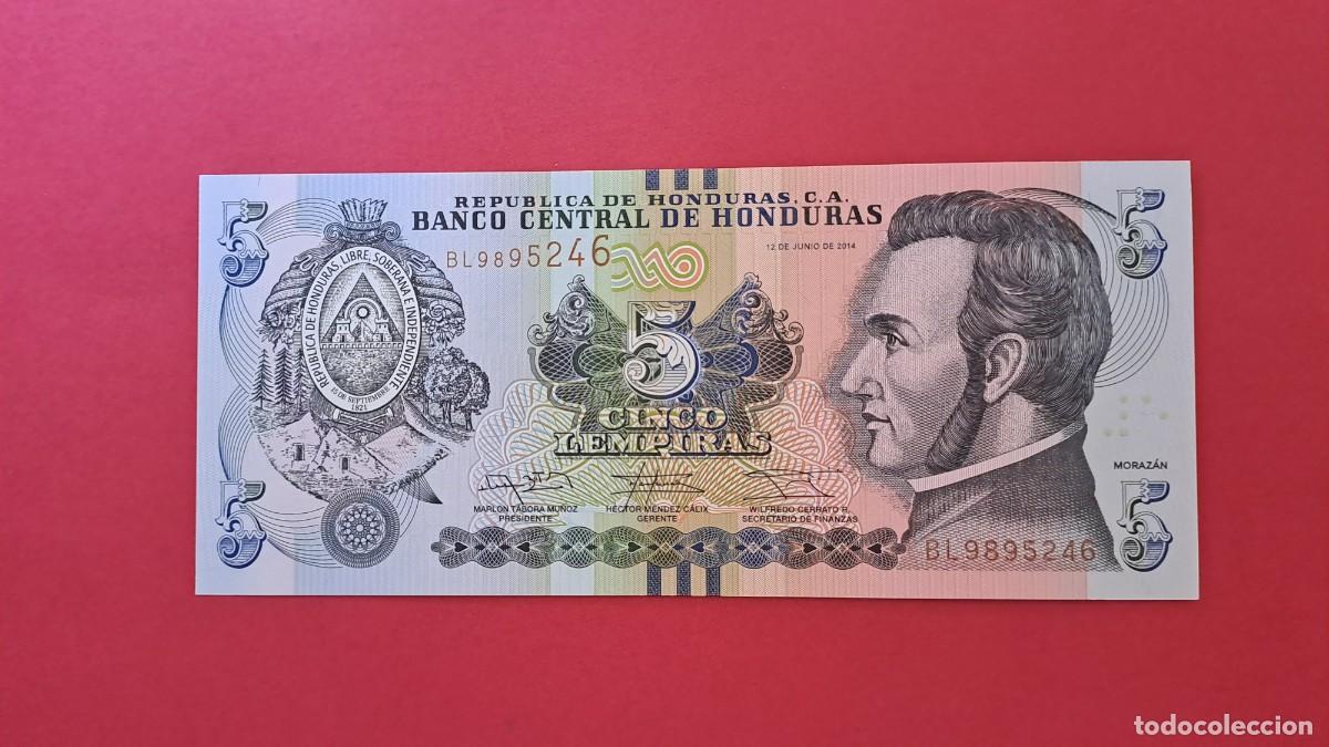 Billets internationaux: HONDURAS - 2.014 - 5 LEMPIRA - SIN CIRCULAR