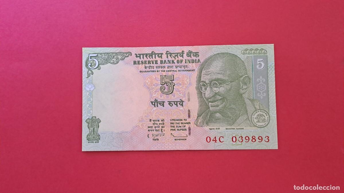 Billetes extranjeros: INDIA - 2.009 - 5 RUPIA - SIN CIRCULAR - Foto 1