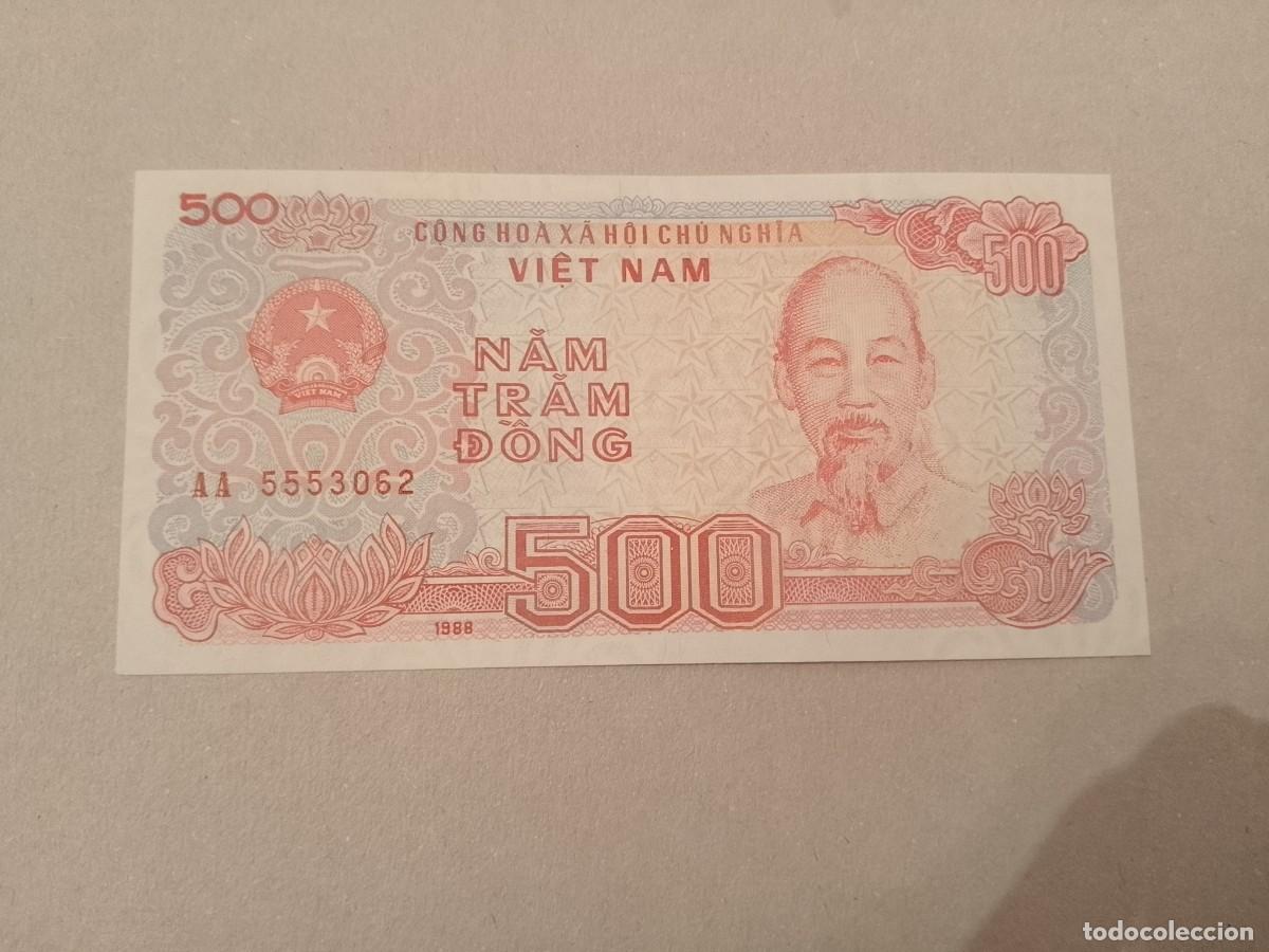 Billetes extranjeros: Billete Vietnam, 500 Dong, a&ntilde;o 1988, serie AA, UNC