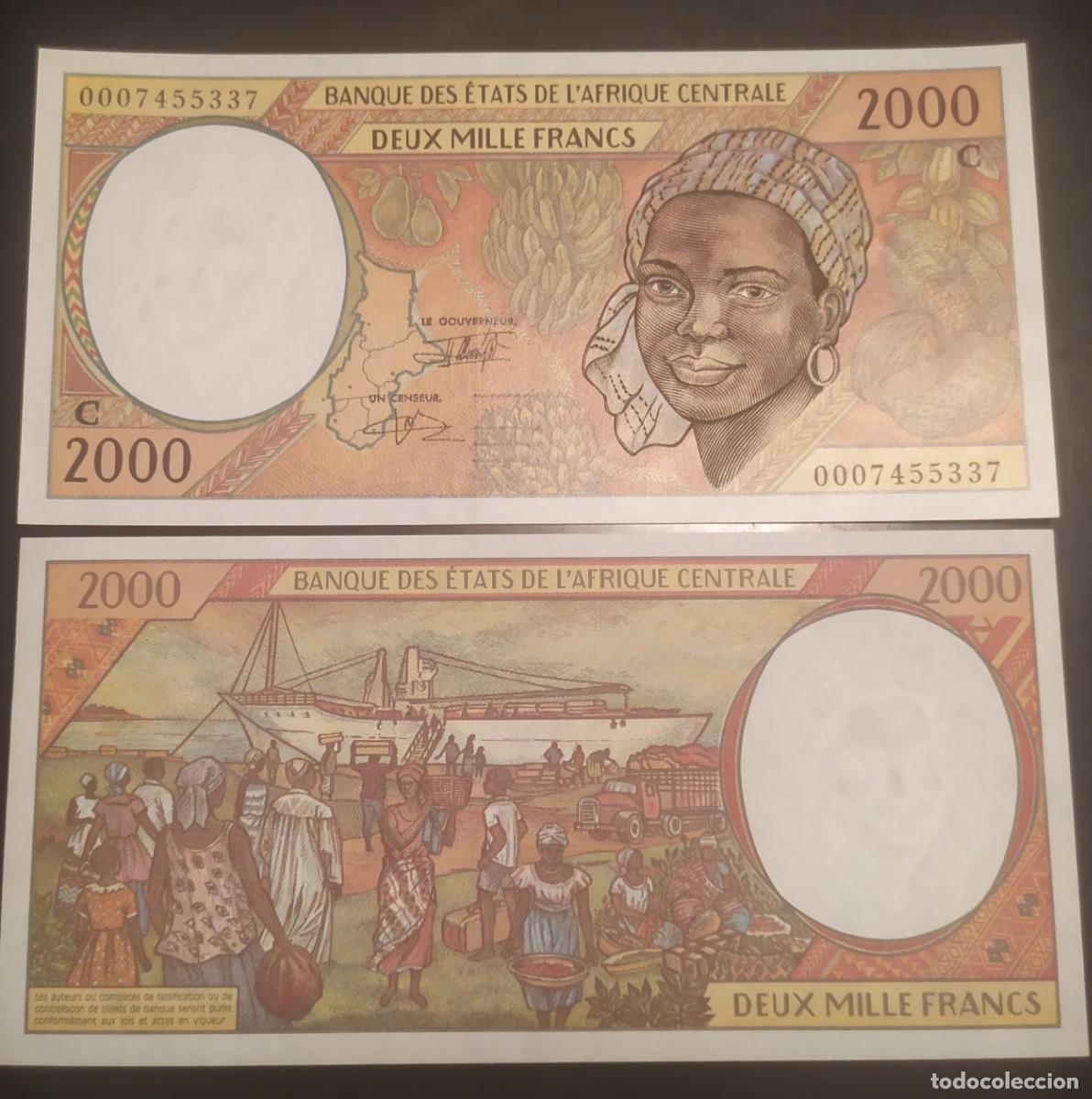 Billetes extranjeros: ESTADOS DEL &Aacute;FRICA CENTRAL : GONGO 2000 francos. 1993-1999.PK. # 103 C