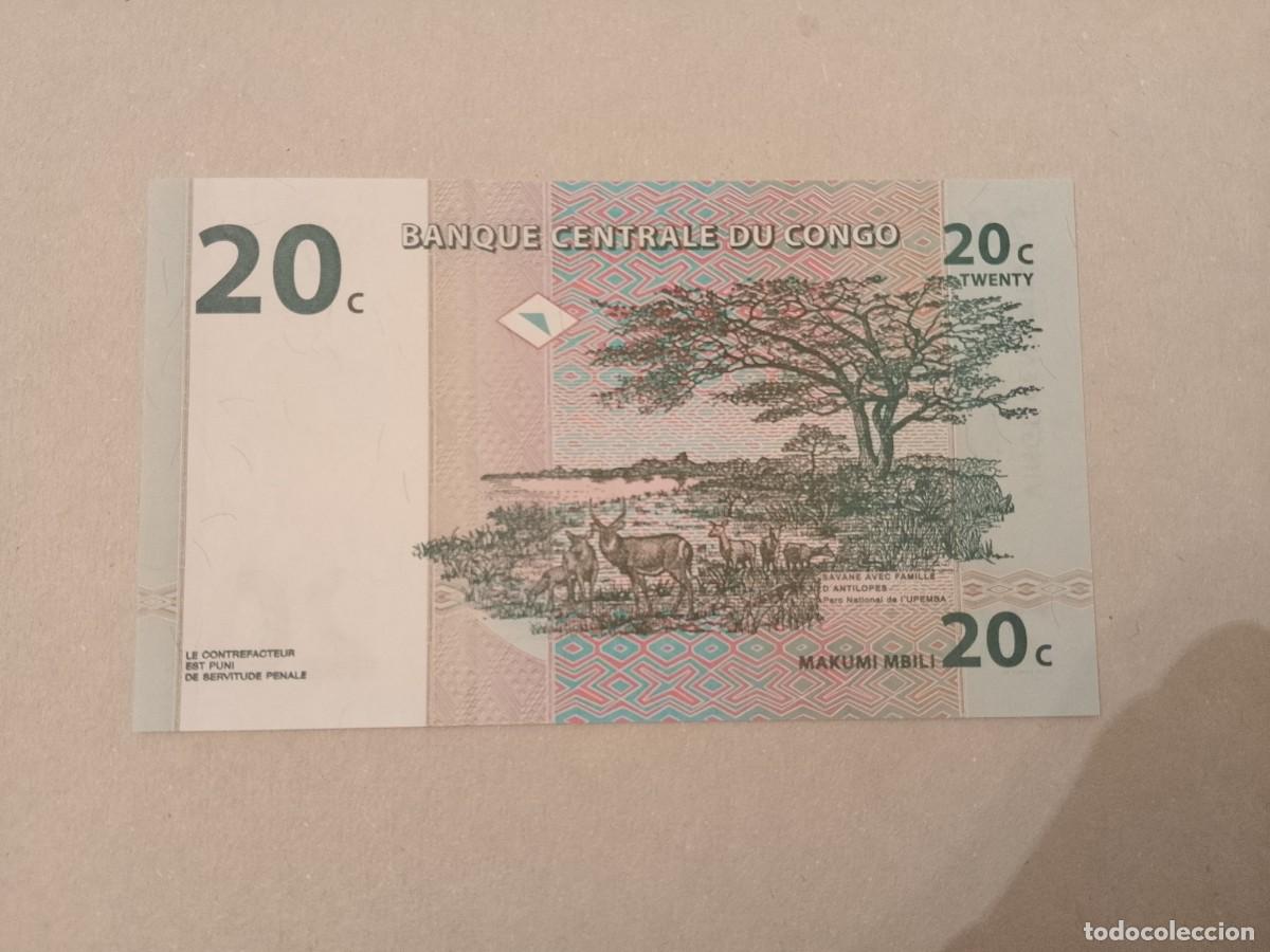 Billetes extranjeros: Billete Congo, 20 centimos, a&ntilde;o 1997, UNC - Foto 2