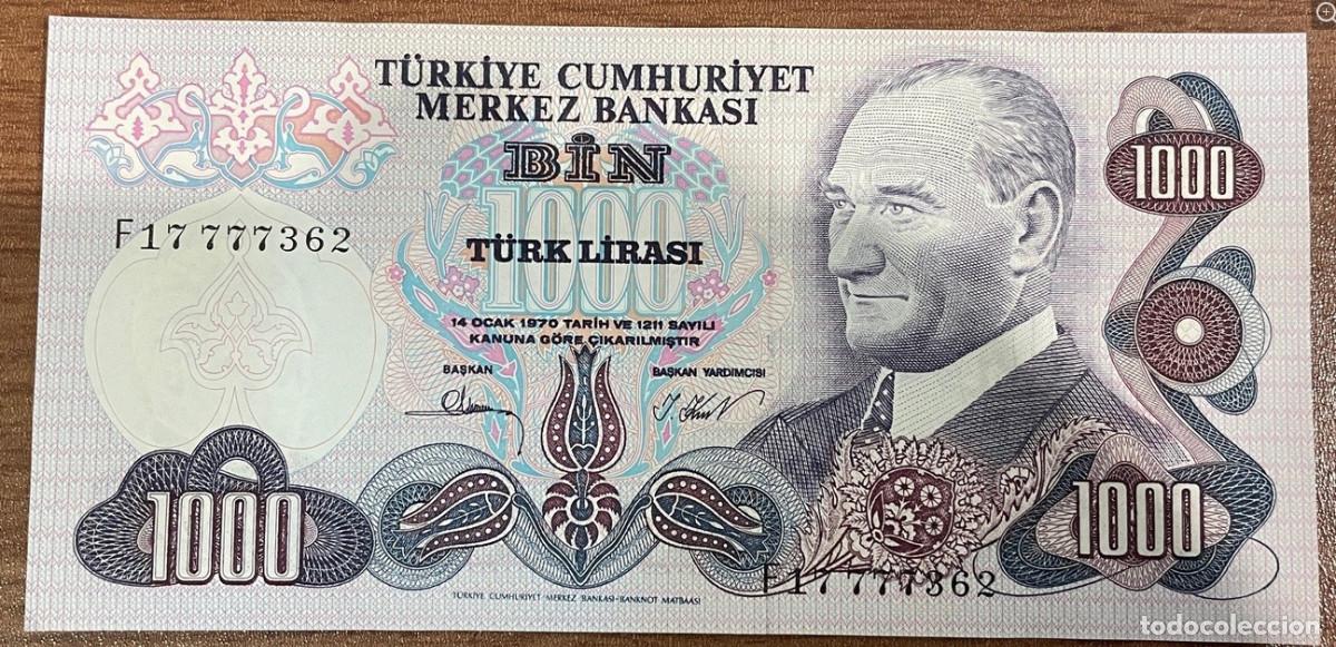 Internationale Banknoten: Turqu&iacute;a. Banco Central. &ndash; 1000 Lira 1970. Presidente Kemal Atat&uuml;rk. S/C. Pick 191. Lote 8572