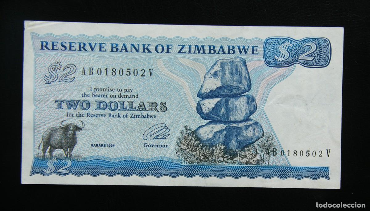 Billetes extranjeros: ZIMBABWE BILLETE DE 2 DOLARES 1994 EBC