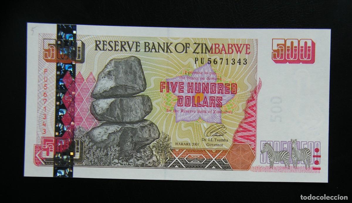 Billets internationaux: ZIMBABWE BILLETE DE 500 DOLARES... NUEVO