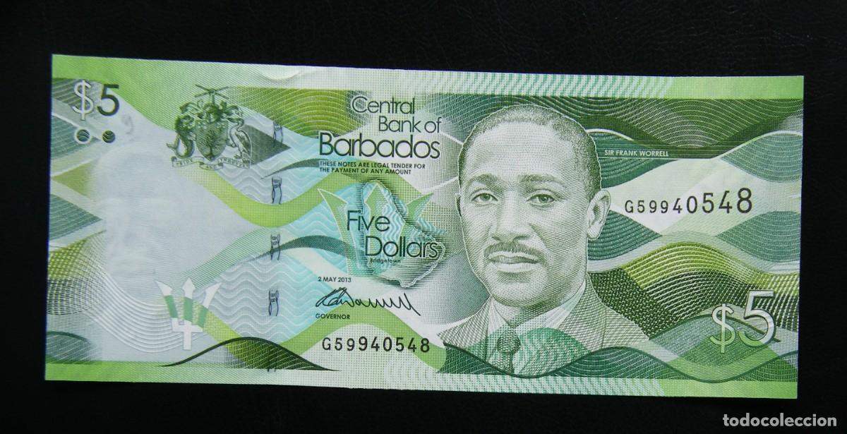 Banconote internazionali: BARBADOS BILLETE DE 5 DOLARES 2013 SIN CIRCULAR