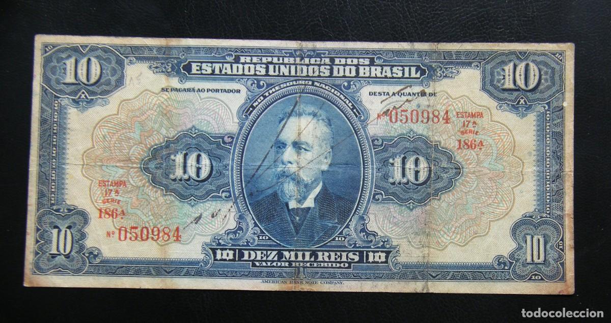 Billets internationaux: BRASIL BILLETE DE 10.000 REIS 1925 CIRCULADO