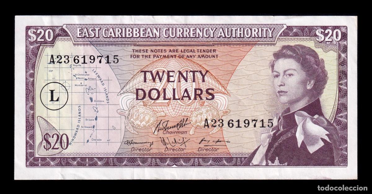 Billetes extranjeros: Estados del Caribe 20 D&oacute;lares Elizabeth II 1965 Pick 15g(2) Ebc Xf