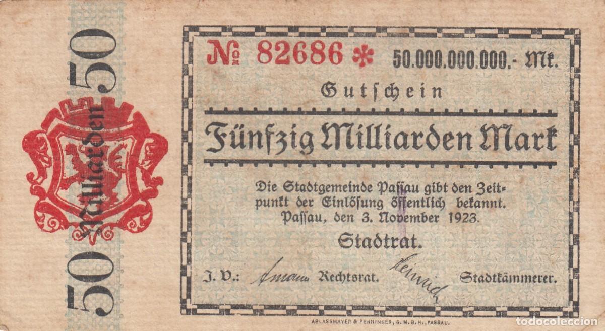 Billetes extranjeros: Escaso Billete 50 MILLONES MARK - N.&ordm; 82686 - Alemania 3/11/1923 - (Por clasificar).