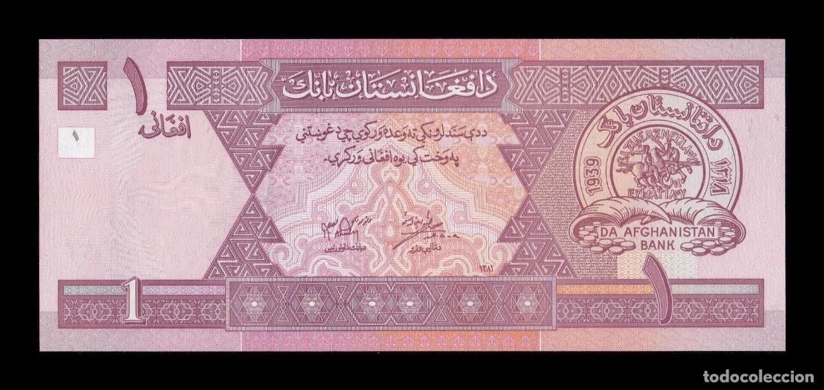 Billetes extranjeros: Afganist&aacute;n 1 Afghani 2002 Pick 64 Sc Unc