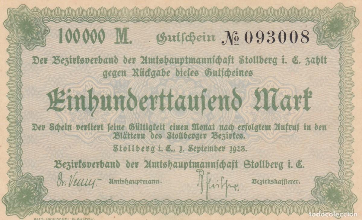 Billetes extranjeros: Escaso Billete 100000 M. MARK - N.&ordm; 093008 - Alemania 1/9/1923 - (Por clasificar).
