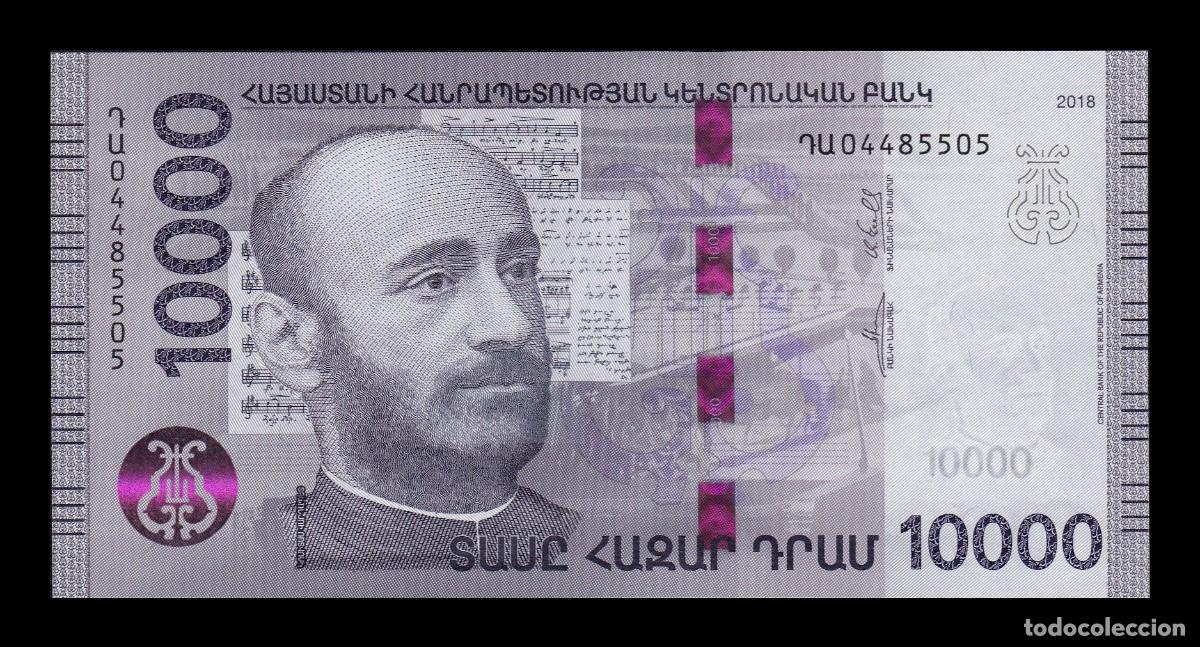 Billetes extranjeros: Armenia 10000 Dram Komitas Vardapet 2018 Pick 64a Sc Unc