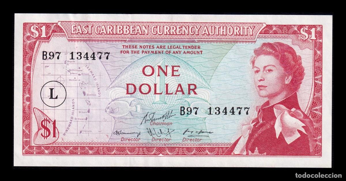 Billetes extranjeros: Estados del Caribe St. Lucia 1 D&oacute;lar Elizabeth II 1965 Pick 13L Ebc/+ Xf/+