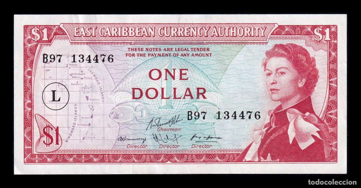 Billetes extranjeros: Estados del Caribe St. Lucia 1 D&oacute;lar Elizabeth II 1965 Pick 13L Ebc/+ Xf/+