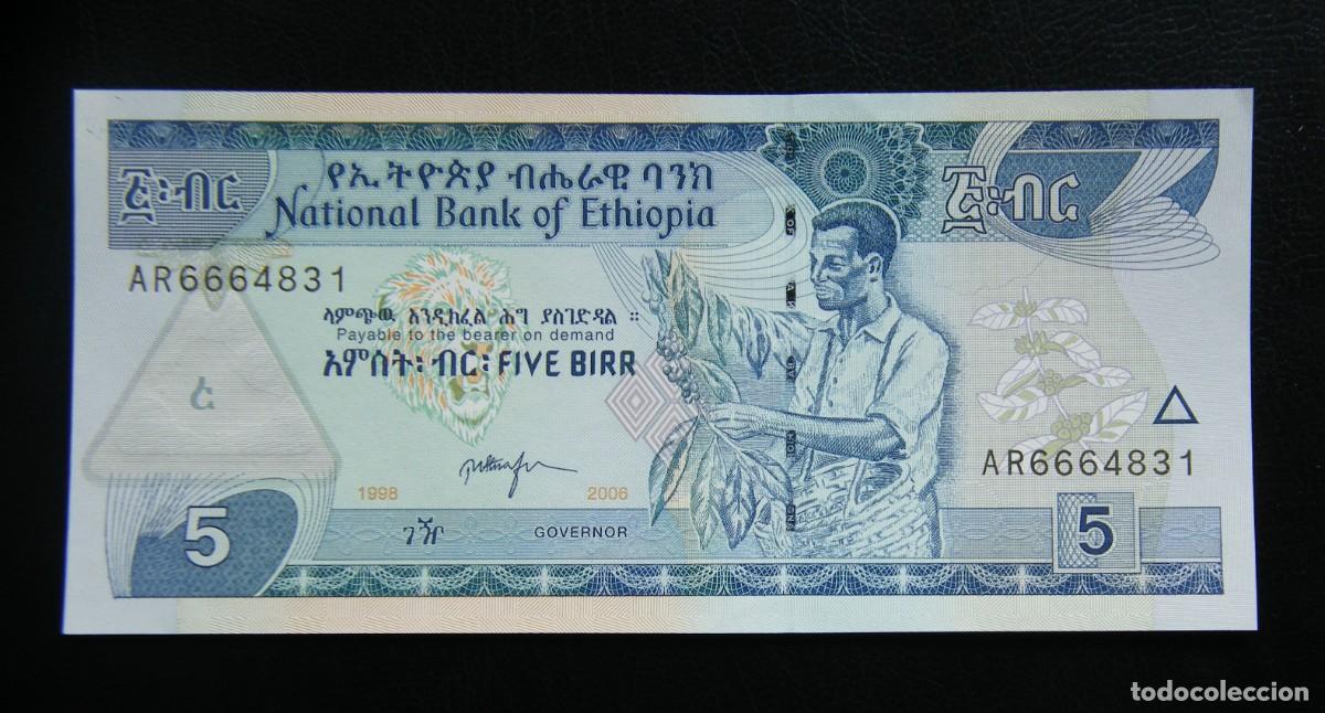 Billetes extranjeros: ETIOP&Iacute;A BILLETE DE 5 BIRR 1998-2006 SIN CIRCULAR