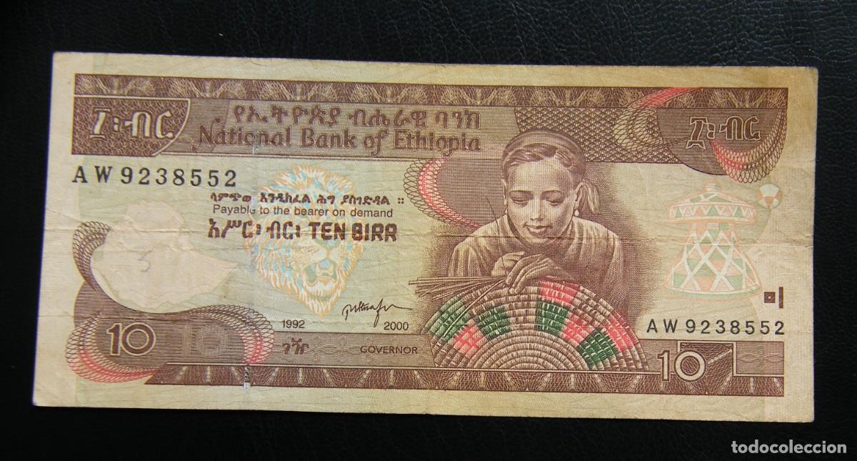 Billetes extranjeros: ETIOP&Iacute;A BILLETE DE 10 BIRR 1992-2000 CIRCULADO