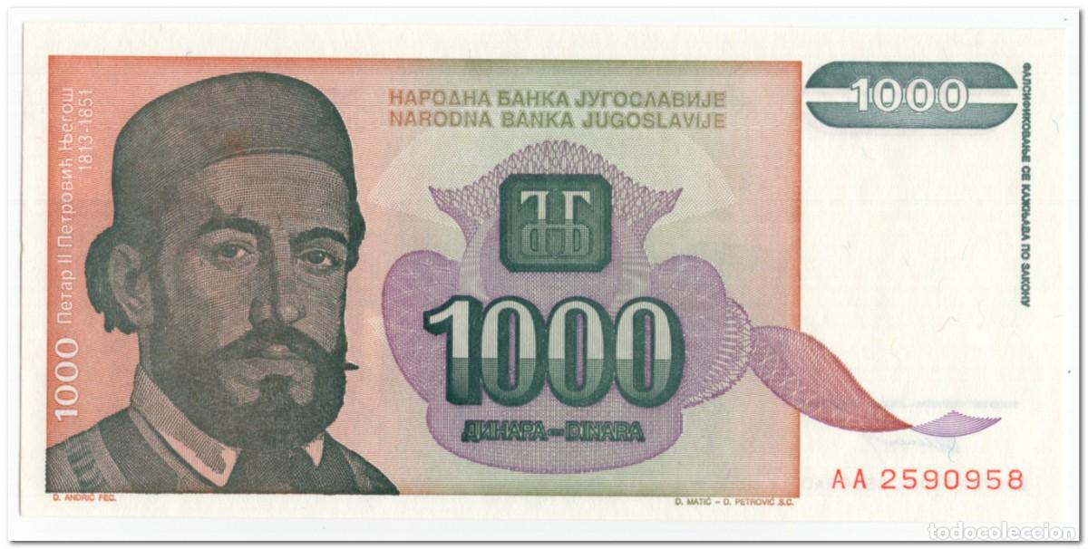 Billetes extranjeros: YUGOSLAVIA,1000 DINARA,1994,P.140a,UNC