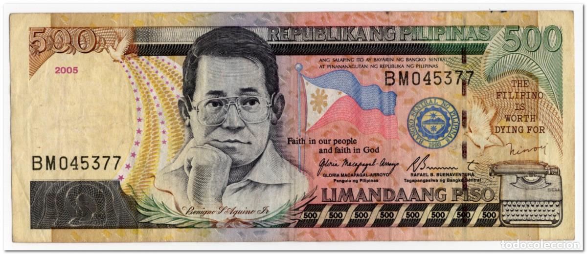 Billetes extranjeros: PHILIPPINES,500 PISO,2005,P.196a,VF