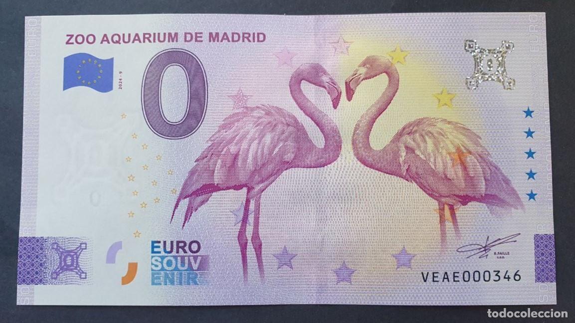 Billetes extranjeros: BILLETE 0 Euro Souvenir Espa&ntilde;a: VEAE 2024-9 ZOO AQUARIUM DE MADRID - Flamencos