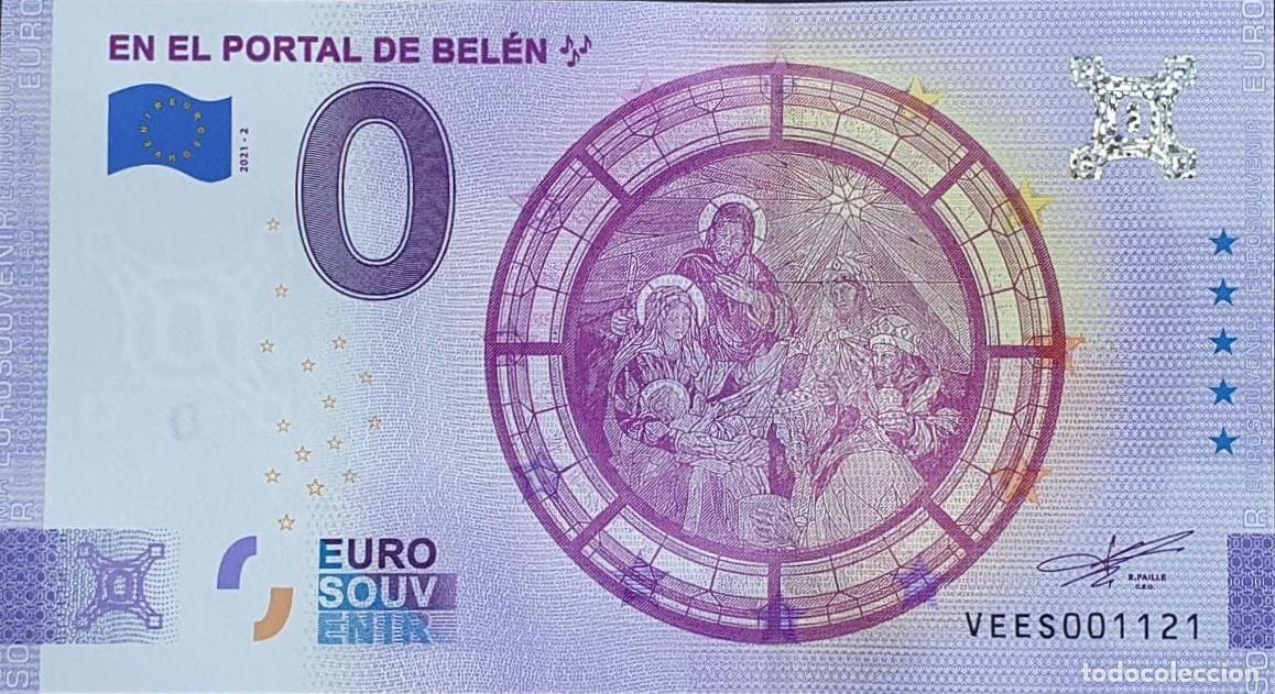 Billetes extranjeros: BILLETE 0 Euro Souvenir Espa&ntilde;a: VEES 2021-2 EN EL PORTAL DE BELEN