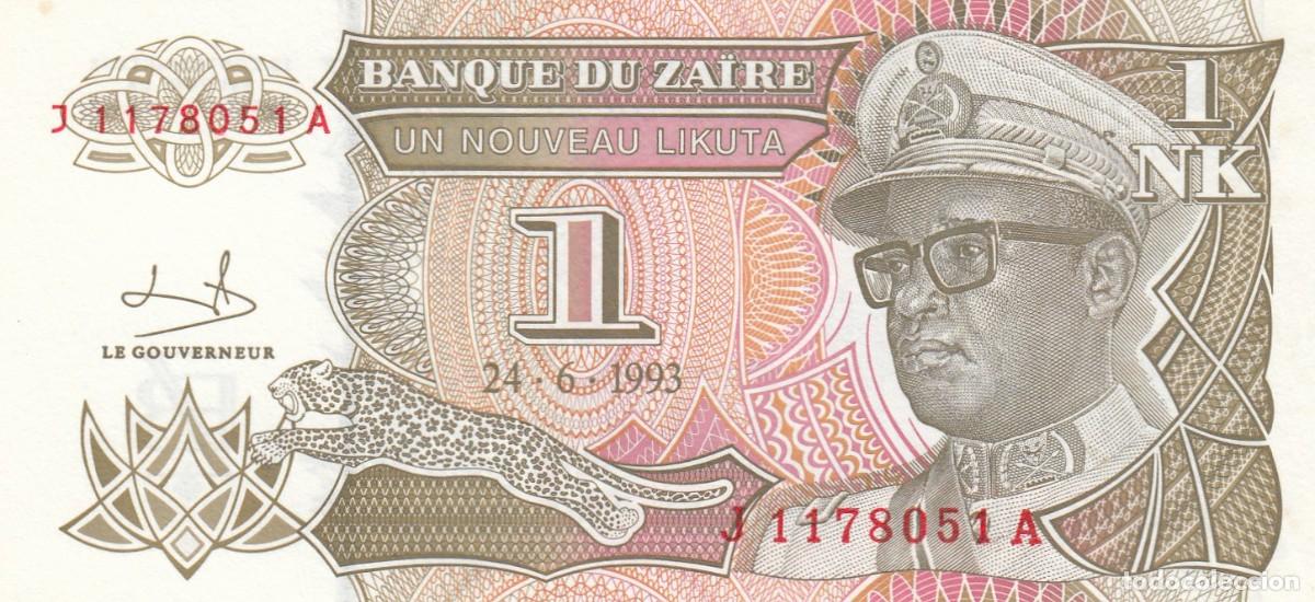 Internationale Banknoten: BANQUE DU ZAIRE - Billete 1 NK - 24/6/1993 - Serie J 1178051 A - S/C Plancha -