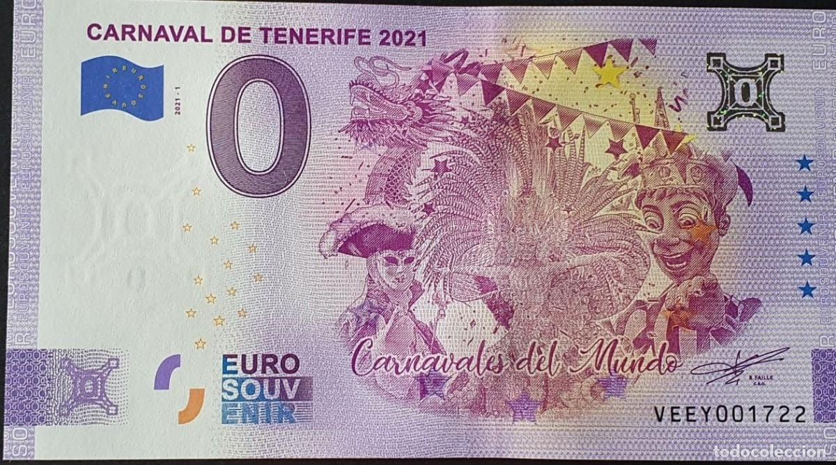 International Banknotes: BILLETE 0 Euro Souvenir Espa&ntilde;a: VEEY 2021-1 CARNAVAL DE TENERIFE