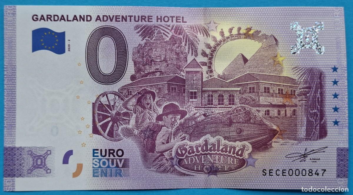 Notas Internacionais: BILLETE 0 Euro Souvenir Italia: SECE 2022-2 GARDALAND ADVENTURE HOTEL