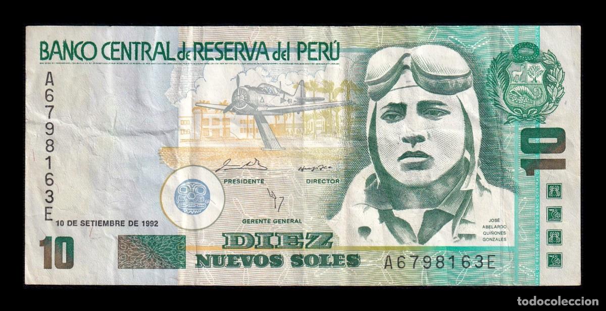 Billetes extranjeros: Per&uacute; 10 Nuevos Soles 1992 Pick 151A Mbc Vf
