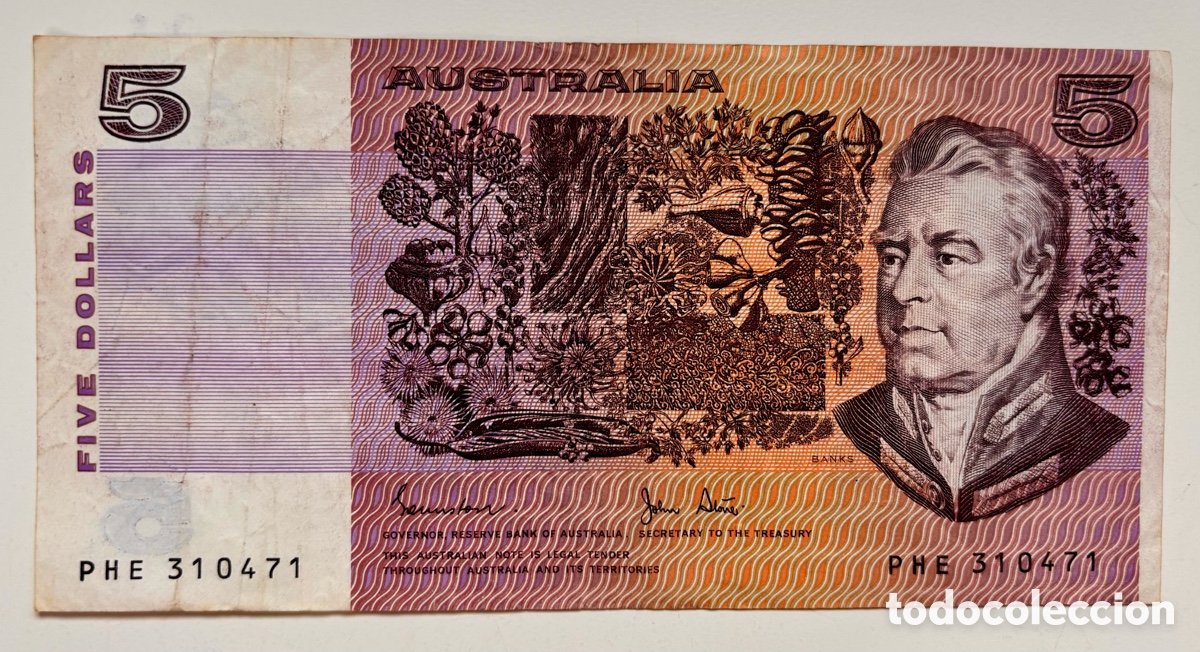 Billetes extranjeros: Billete AUSTRALIA 5 Dolares (1983)