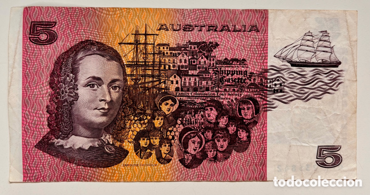 Billetes extranjeros: Billete AUSTRALIA 5 Dolares (1990) - Foto 2