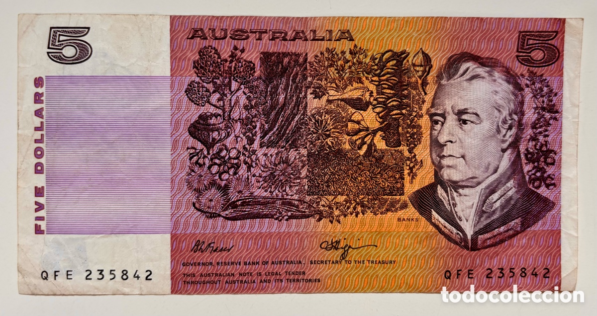 Billetes extranjeros: Billete AUSTRALIA 5 Dolares (1990)