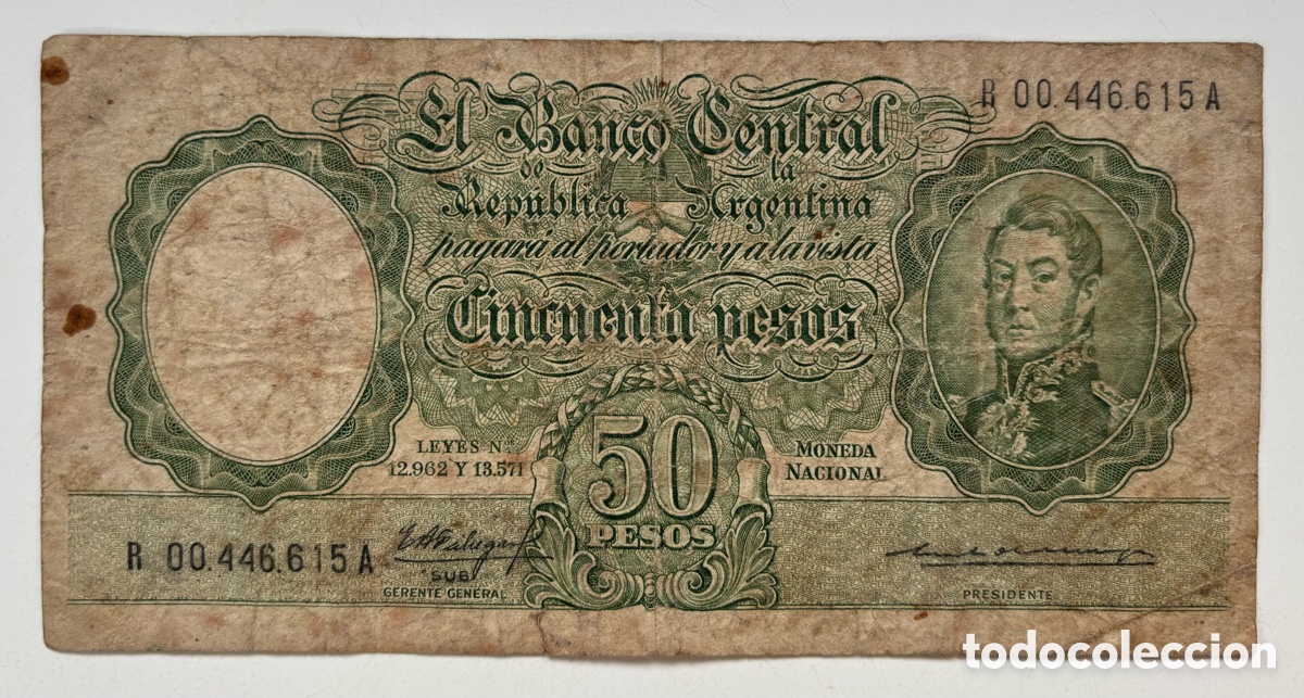 Billetes extranjeros: Billete ARGENTINA 50 Pesos n/d