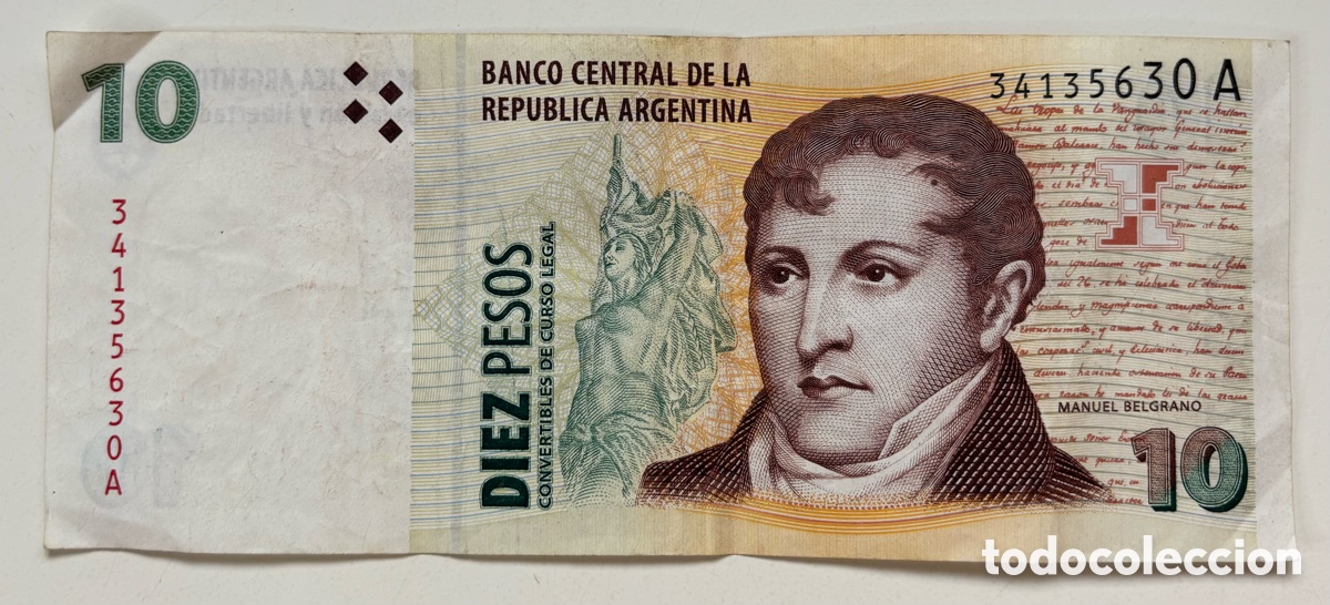 Billetes extranjeros: Billete ARGENTINA 10 Pesos n/d