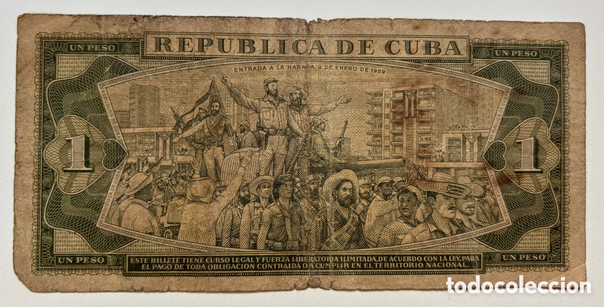 Billetes extranjeros: Billete CUBA 1 Peso 1968 - Foto 2