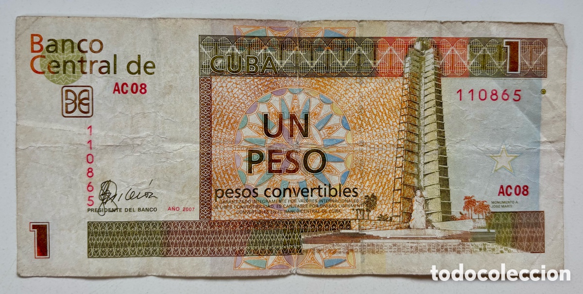 Billetes extranjeros: Billete CUBA 1 Peso Convertible 2007