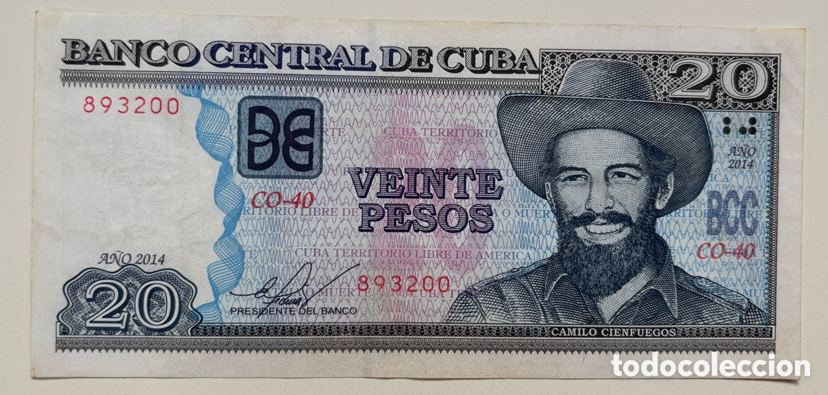 Billetes extranjeros: Billete CUBA 20 Pesos 2014