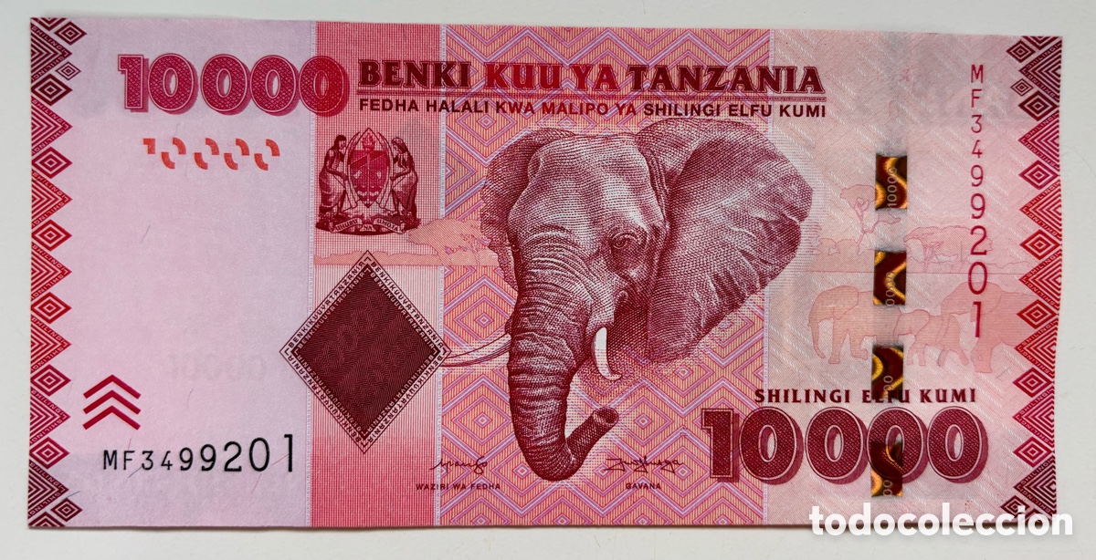Billetes extranjeros: Billete TANZANIA 10000 Chelines 2020 SC Shilingi