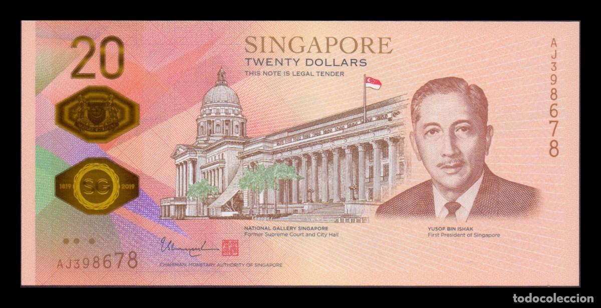 Billetes extranjeros: Singapur 20 D&oacute;lares Conmemorativo 2019 Pick 63 Sc Unc