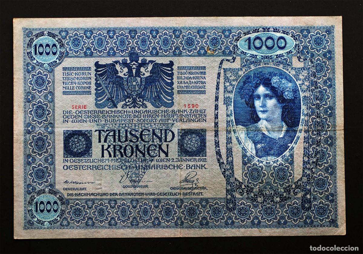 Billetes extranjeros: SC-Austria. 1000 Coronas 1902. MBC+/VF+