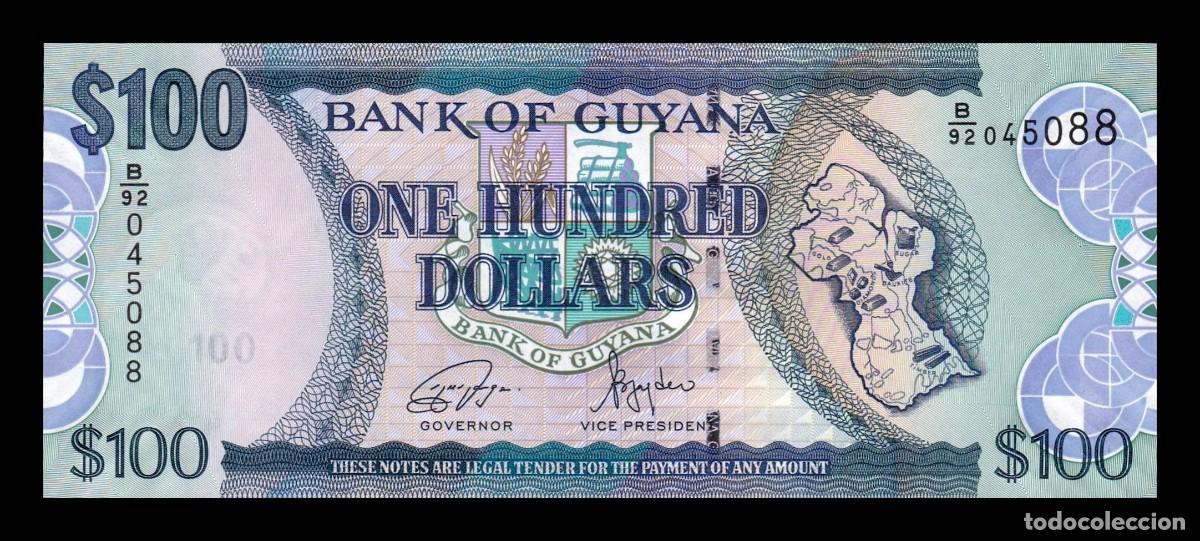 Billetes extranjeros: Guyana 100 D&oacute;lares 2022 Pick 36e Sc Unc