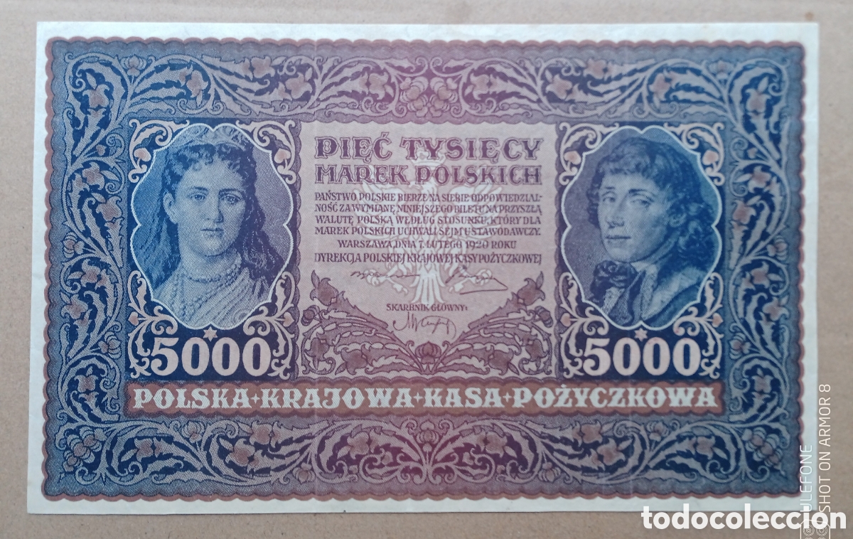Billetes extranjeros: Polonia - 500 Marek 1920 - 363950 - MBC.