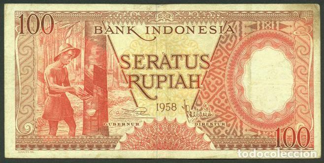 Billetes extranjeros: INDONESIA. 100 rupiah 1958. Pick 59.