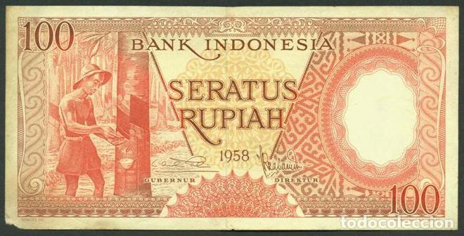 Billetes extranjeros: INDONESIA. 100 rupiah 1958. Pick 59.